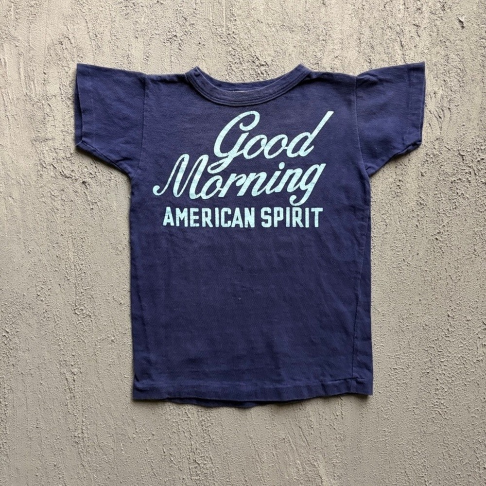 Denim Dungaree T-Shirt Medium 120CM Blue American Spirit Japan Baby Tee